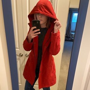Kristen Blake Red Raincoat w/ Lining